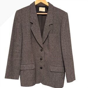 Vintage Pendleton Blazer 100% Virgin Wool Size 18 Plaid Dark Academia Workwear